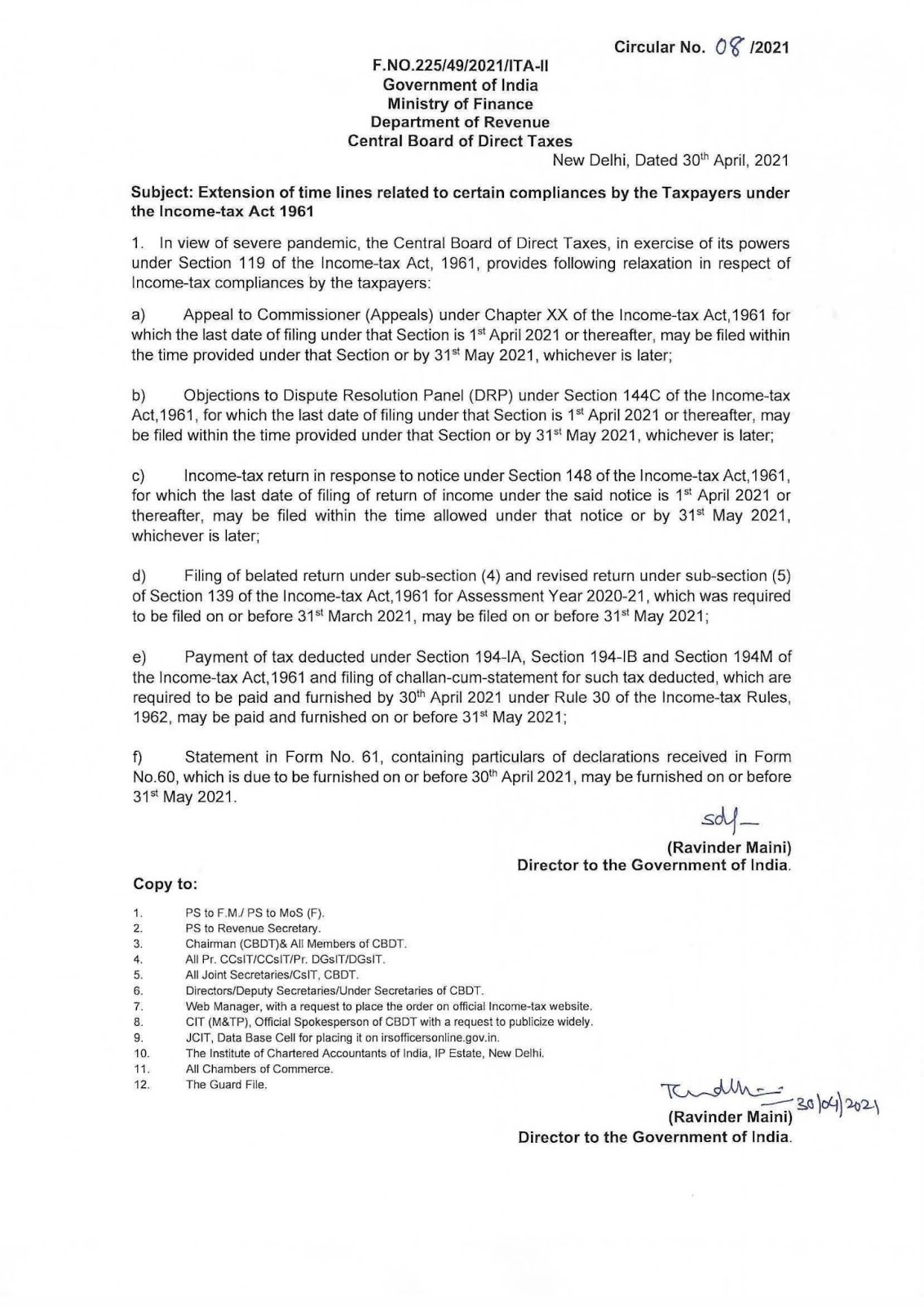 NRI Tax Filing Deadline for FY 19-20 Updated to 31st May 2021